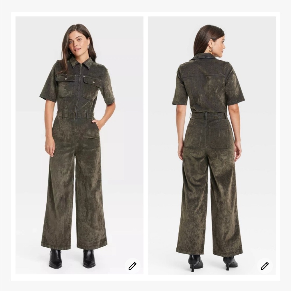 Universal Thread Flocked Denim Jumpsuit